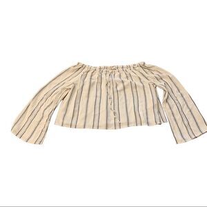 Billabong Striped Off the Shoulder Top M